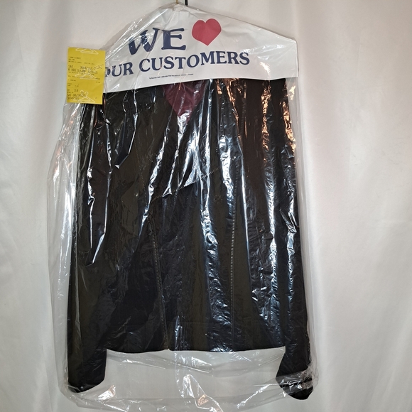 Affliction Vintage Black Pea Coat Punk Goth Men's Large Just PU From Dry Cleaner - Picture 11 of 16